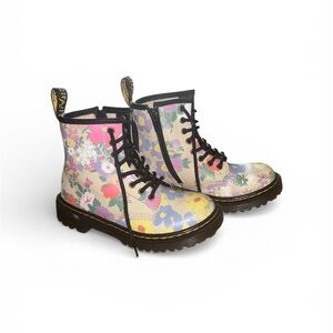 Dr. Martens 1460 Floral Leather Mash Up Boots Kids/Youth Size 13